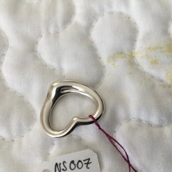 Tiffany and Co. Open Floating Heart and Elsa Peretti Sterling Pendant Necklace